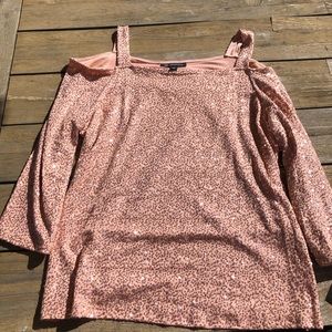 International Concepts pink of the shoulder top